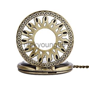 Armbandsur (1205) 12st/Lot Vintage Steampunk Sun Gear Punk Pocket Necklace Chain Gift Free frakt Partihandel 0703