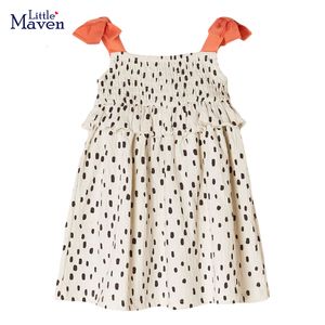 Abiti da ragazza Little maven 2023 Fashion Summer Dress Cotton Lovely Casual Dot Clothes Bambini Vestidos Pretty for Kids 2 7 anni 230704