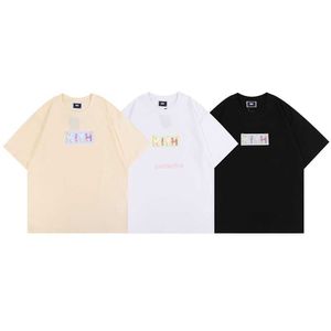 デザイナー ファッション 衣類 Tシャツ Tシャツ ニッチ ファッション Kith ボックス シンプル 花柄 ルーズ カジュアル ラウンドネック 半袖 Tシャツ 男女兼用 コットン Streetwe