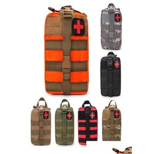 Första hjälpen-paket Taktisk första hjälpen-kit Tom väska Emt Medical Emergency Pouch Molle Compact Ifak För Hemma Utomhusklättring Drop Del Dhm2K