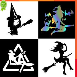 Horror Sticker Festival Diy Halloween Witch Flying On Broom Car Stickers Window Decor Witch Decal Vinyl Art Car Body Waterproof Auto Sticker