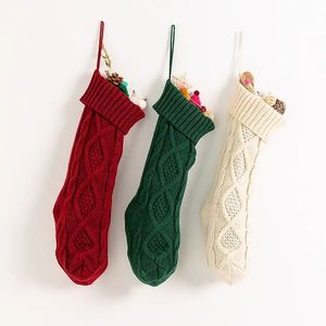 Knitting Christmas Stocking 46cm Gift Stocking-Boże Narodzenie Xmas Pończochy Holiday Stocks Family-Pończochy Dekoracje wnętrz Sea Shipping