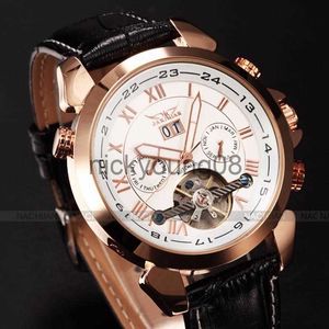 Relógios de Pulso JARAGAR Men Tourbillon es 5 Ponteiros Data Automática Semana Mês Automático Pulsos Mecânicos Men Relogio Masculino 0703