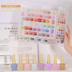 False Nails Eleanos st Transparent Jelly Gel Nagellack Kit Rosa Semi Permanent Top Coat Soak Off UV Art Lack 230704