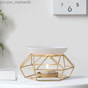 Candle Holders Aromatic Oil Geometric Ceramic Essential Candle Holder Wax Melt Warmer Melter fragrance for Home Office Decor Z230704