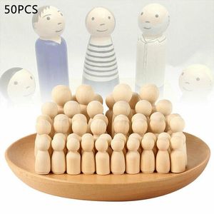 Crafts 50 PCS Natural Natural Wood Doll Actors for DIY Decoration Decoration Congrors Wooden People