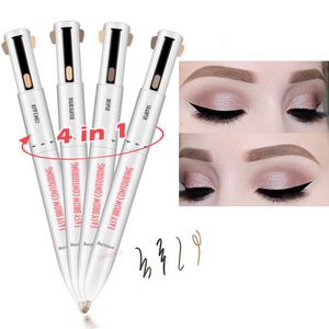 Eyebrow Enhancers 4 In 1 Eyebrow Pen Long Lasting Easy Color Eyebrow Pencil Waterproof And Sweat-proof Natural Non-marking Makeup Cosmetic Tool 230703