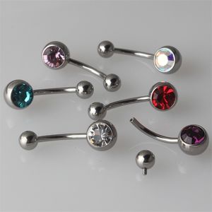 Navel Bell Button Rings ASTM F136 14G Internally Threaded Belly Button Rings Navel Bars Belly Rings Piercing Body Jewelry 230703