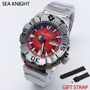 Altri orologi Sea Knight Monster Orologio automatico da uomo NH36A da uomo con zaffiro meccanico vintage quadrante rosso verde luminoso 200M Diver 230703