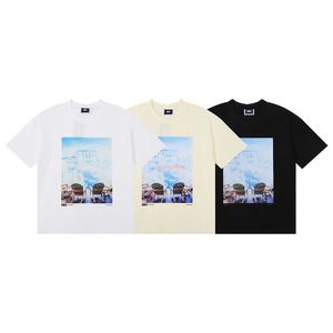 Roupas de moda de grife camisetas camisetas Kith New York Store Sky Clouds Desire for Life Hd impresso puro algodão manga curta camisetas para homens e mulheres streetwear de algodão S