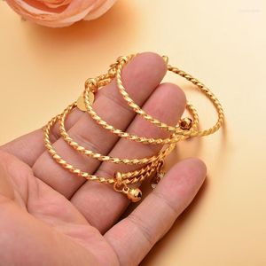 Bangle Gold Color Baby Bangles &bracelets Birthday Jewelry Gift For Girls Kids Child