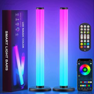 360 ° Akıllı RGB Işık Bar Gece Işıkları Bluetooth Uygulama Kontrol Müzik Senkronizasyon Ortam Arka Işığı PC TV Oyun Odası Yatak Odası Masaüstü Lamba HKD230704