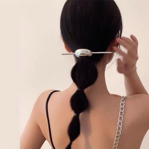 Haarspangen 2023 Trendy Silber Farbe Bogen Metallstab für Frauen Sticks China Antiker Stil Einfache Haarspange Hochzeitsfrisur
