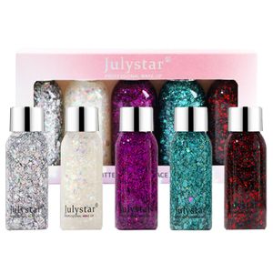 Lidschatten Gesicht Glitzer Gel Hautfreundlicher Kleber Flüssiger Lidschatten für Festival Make-up Farbe Körper Haar Augen 230703