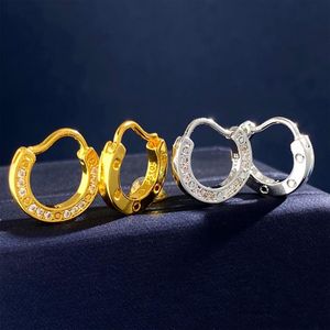 Novo design de joias de aço de titânio por atacado brincos femininos de linha grande aberta argolas de ouro rosa 18K masculino brincos de designer joias