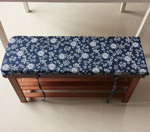 Kniting etniczny w stylu wykuszowym Poduszka 3 cm Tatami Garden Bench Sofa Foam Poduszka z paskami mocującymi można dostosować rozmiar