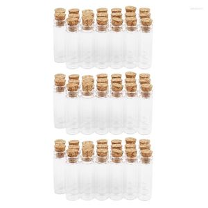 Bottiglie di stoccaggio AD-60Pcs 11X32mm Minuscole fiale di vetro vuote in sughero trasparente 2 ml