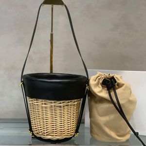 Lafite Grass Bucket Bag Vegetable Basket Handbag Tote Bags Shoulder Handbags Purse Cowhide Leather Two Piece Set Canvas Lining Fashion Letter