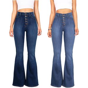 Kadınlar kot moda parlama kadın düğmesi yıkanmış denim pantolon femme cep yüksek bel pantolon retro pantalones de mujer 230703