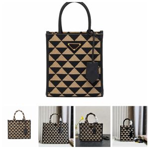 Tote Bag Totes Handbags Triangle Symbole Jacquard Fabric Tote Bags Luxury Shopping Bag Women Classic Fashion Cavans Shoulder Bag