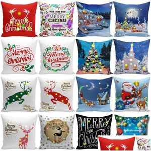 Kissenbezug Weihnachten Led 45X45 cm Plüsch Er Home Sofa Dekorative Wurf Kissenbezug Beleuchtete Kreative Drop Lieferung Garten Textilien Bedd Dhr6N