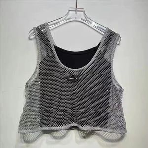 Conjunto de diamantes da moda camiseta para mulheres designer frente única colete de manga curta camiseta regata de sensação feminina