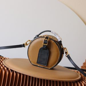 Designer Mini Shoulder Bag Luxury Mini Circular Bag äkta läder crossbody väska 13 cm hög imitation handväska med låda zl215