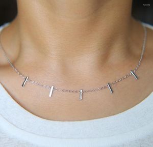 Kedjor Julklapp Elegant Dam Smycken Vanlig Enkel Design Klassisk polerad Bar Link Chain Halsband Delikat Choker