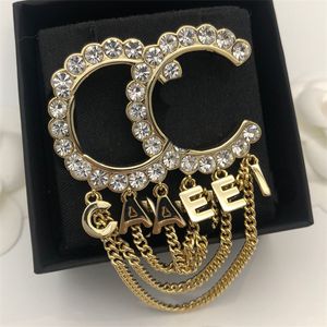 Double Letter C Pins Women Luxury Designer Gold Brooches Brand Logo Crystal Pearl CCity Brooch Men Suit Pin Jewelry Accessories 67879