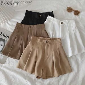 Shorts Shorts Feminino Moda Feminina Simples Casual Sólido Confortável Calças de Cintura Alta Ulzzang Plissado Chic Roupas Femininas para Estudantes de Verão Z230704