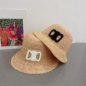 designer bucket hat stingy brim hats classic pattern for man woman fashion straw caps 2 colors essential for summer