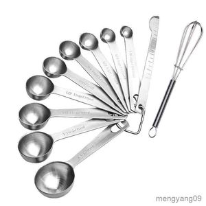 Measuring Tools Stainless Measuring Spoon Set Integrated Spoon Set Of Baking Utensils Whisk Spoon. R230704