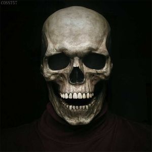 Маска Хэллоуин подвижная челюсть полная голова маска черепа Хэллоуин
