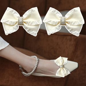 Schuhteile-Zubehör, modische dekorative Schuhclips, beige Schleife, Schuhzubehör, abnehmbare Schuhschnalle, Schuhdekoration für Pumps, flache Schuhe, 2 Stück 230703