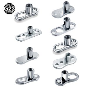 Göbek çan düğmesi halkaları 10pcs/lot G23 Mikro Dermal Piercing Set Dermal Ankraj Skinner Diver Dermal Base Seksi Vücut Piercing Mücevherler 14G 230703