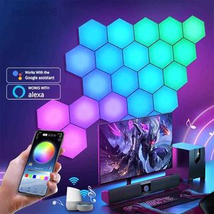 Luci RGB LED Ambient per la luce notturna fai-da-te Bluetooth APP Control Music Rhythm Wall per Gaming TV Room Decoration Lamp HKD230704