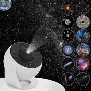 USB LED Night Lights Aurora Star 12 Sheets of Film Planetarium Galaxy Projector Table Lamp for Kids Room Bedroom Decor HKD230704