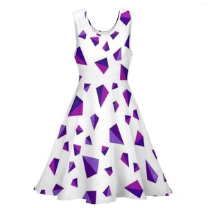 Повседневные платья 3D пляжная юбка темперамента геометрический рисунок женский топ-платье летнего летнего рукавов круглая шея а-образа 2023