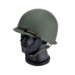 Mats Military Steel M1 Hjälm Taktisk US Army Replica Protective Helmets WWII WW2 Outdoor CS Paintball Green Steel Hjälm