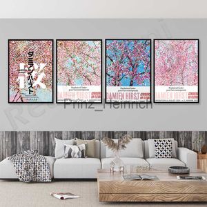 Tapety Damien Hirst cnoty uczciwość 2021 plakat Cherry Blossoms Damien Hirst Pink Flowering Tree Paris Poster J230704
