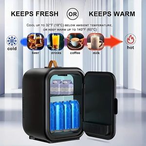 COOSEON Mini Fridge, 7L Beauty Makeup Skin Care Refrigerator ACDC Portable Beauty Refrigerator Thermoelectric Cooler Warmer Suitable For Skir