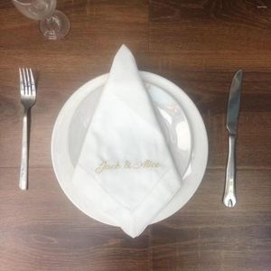 Serwetka stołowa spersonalizowane litery niestandardowe haftowane serwetki wesele akcesoria kuchenne do domu