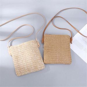 Belts Fashion Beach Straw Woven Bag Summer Rattan Basket Shoulder Small Handbag