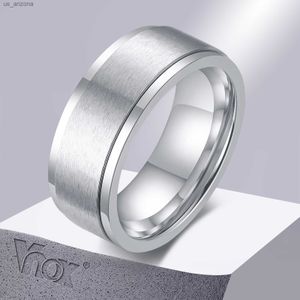 Vnox 6/8mm Spinner Ring dla mężczyzn zwolnienie stresu akcesoria klasyczna obrączka ze stali nierdzewnej Casual Viking Rune biżuteria sportowa L230620