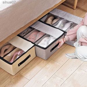 Folding Storage Box Under Bed Shoes Storage Bag Closet Clothes Storage Box Underwear Bra Wardrobe Organizer L230705