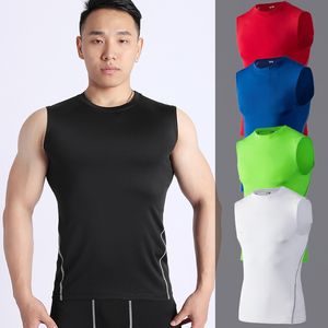 Regatas masculinas Top masculino Musculação Camisas musculares de compressão Camiseta masculina sem mangas Camisa esportiva para colete de corrida fino 230704