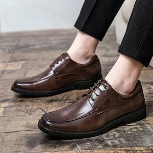 Sapatos masculinos de couro Derby marca clássico confortável moda 2023 sapatos de alta qualidade masculino negócios escritório vestido lether sapatos