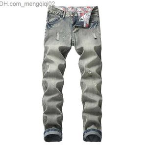 Men's Jeans Mens Denim Jogging Pants Men Distressed Jeans Large Size Cool Boys Designer Ripped Fashion Z230707