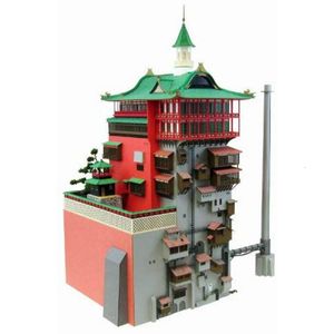 3D Puzzles Spirited Away Aburaya Bathhouse Yubaba Paper Model Assembly Papercraft Puzzle Educational Kids Toy Anime Totoro Birthday Gift 230704