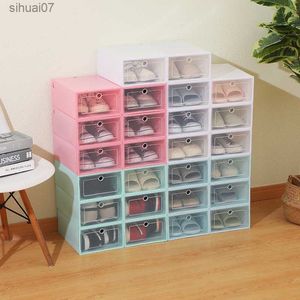 Shoe collection box pp transparent plastic shoe box Dust-proof moisture-proof collection Shoebox flip drawer shoe box L230705